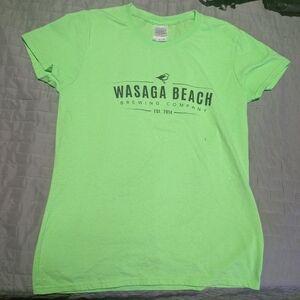 Wasaga Beach Brewing Co Lime Green Ladies Tee